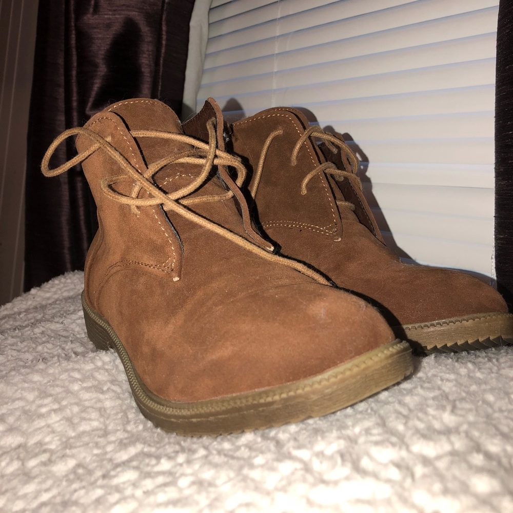 High heel brown boots